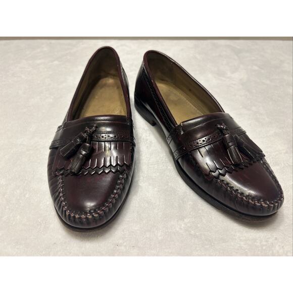 GH Bass Weejuns Men’s Shoes Size 10 C Burgundy Leather Loafers Slip On Casual - Picture 2 of 9